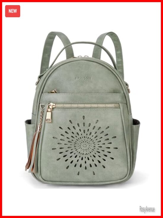 Small Vegan Leather Backpack Purse for Women Convertible Daypack Travel main image 5